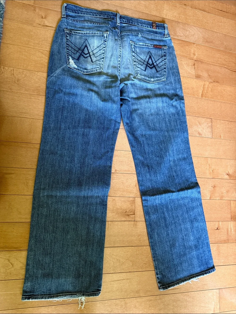 7 For All Mankind Men's Light Blue Straight Jeans